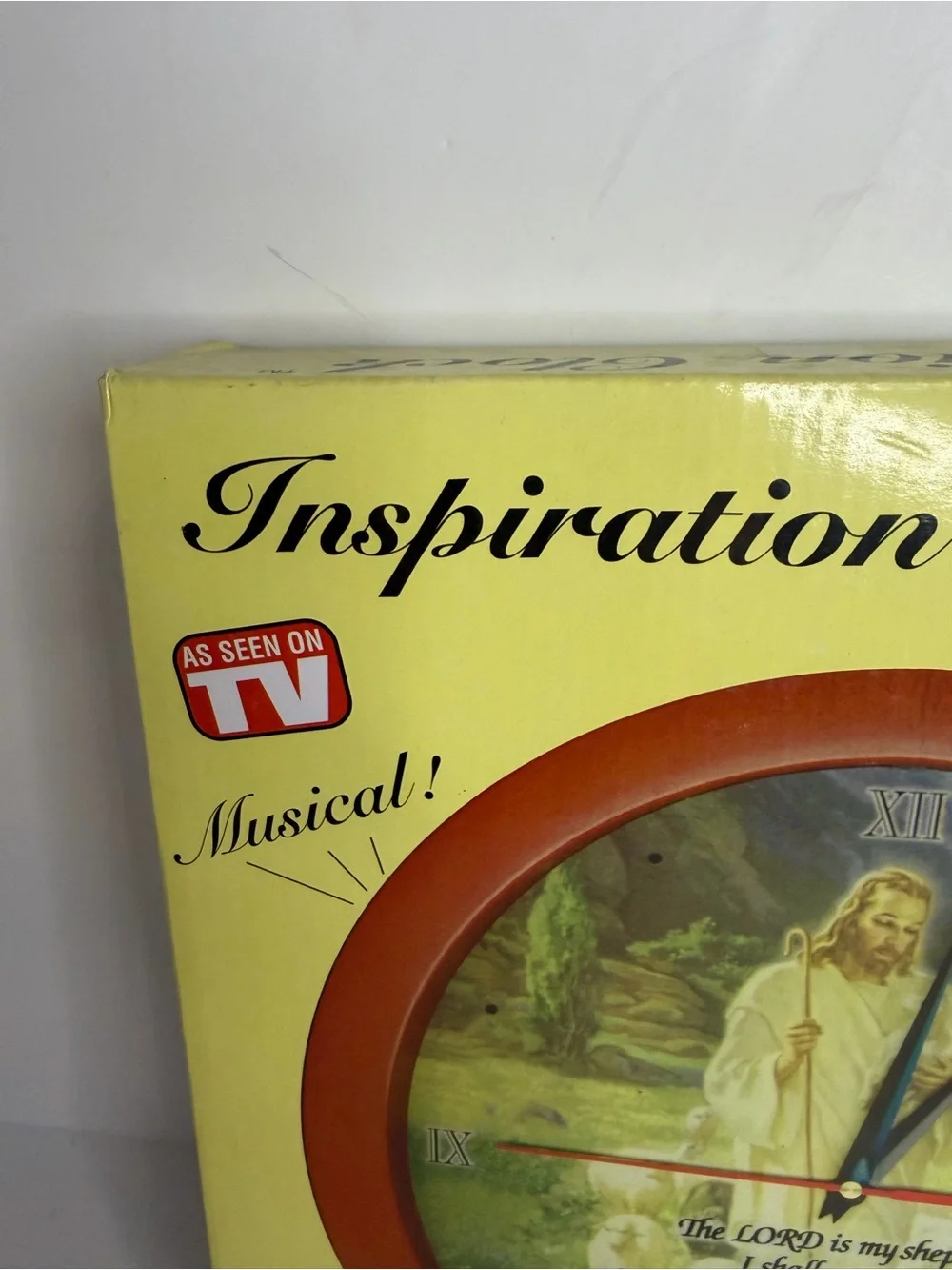 Jesus Good Shepherd Psalm 23 Musical Amazing Grace Wall Clock NIB
